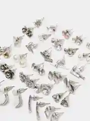 Серый серьги набор MAX, по 30 пар