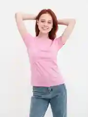 Розовый футболка женская, хлопок