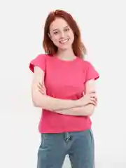 Фуксия футболка женская, хлопок