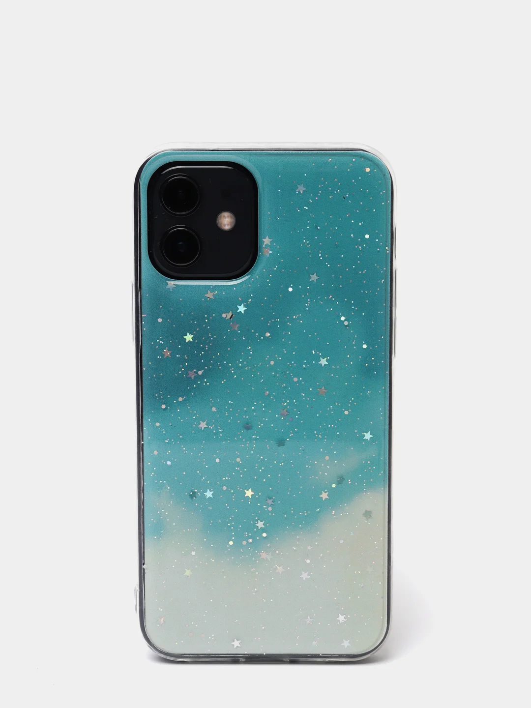 Голубой силиконовый чехол с блестками для iPhone 7/8, Xr, 11, 11 pro, 12/12 pro