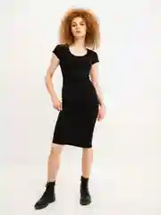 Черный платье футболка трикотажное с открытой спиной