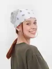 Белый бандана с принтом,черная
