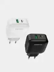 Зарядное устройство Borofone BA46A USB + Type-C PD (быстрая зарядка 3.0, 3A, 18W)