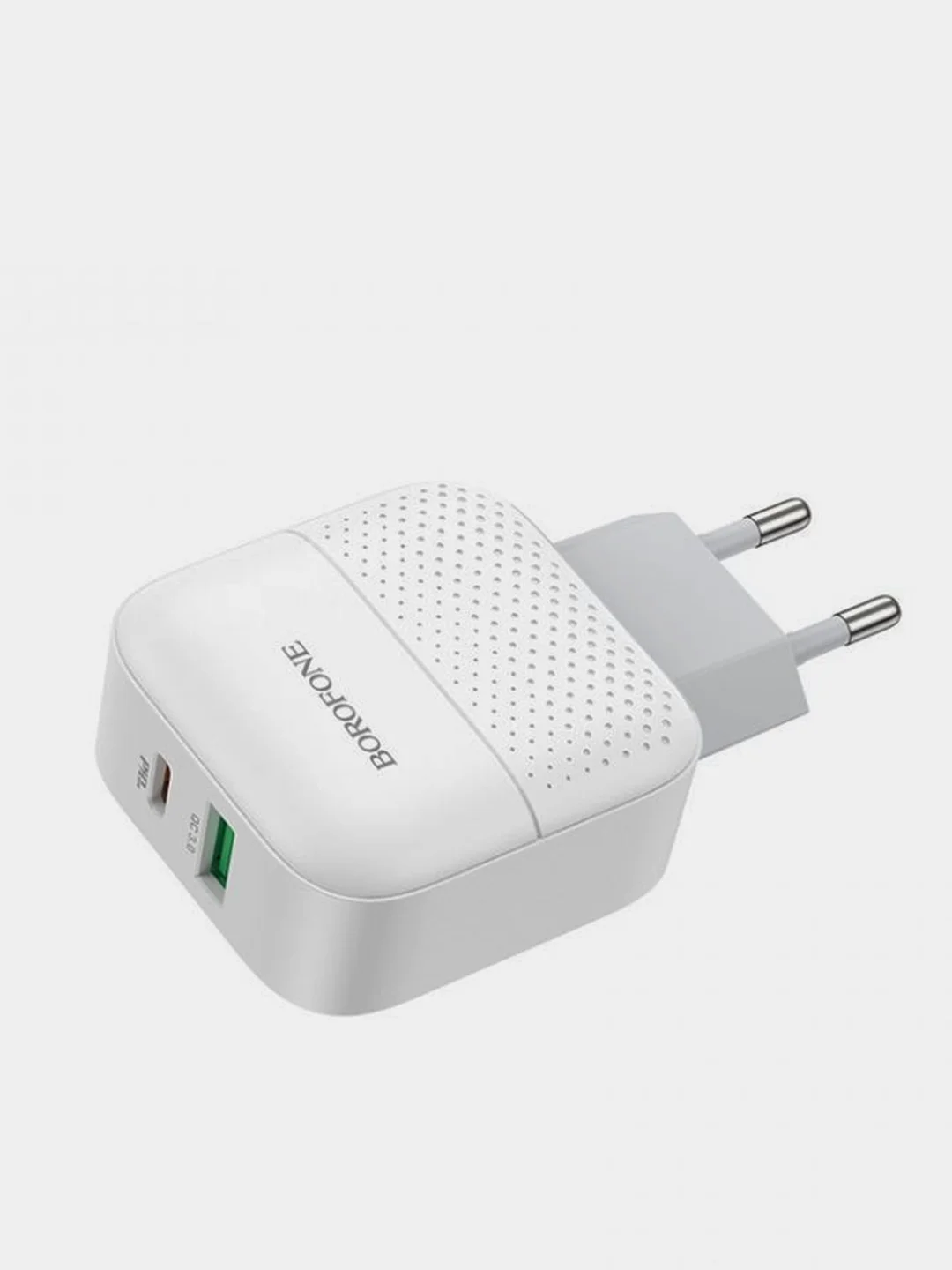 Черный зарядное устройство Borofone BA46A USB + Type-C PD (быстрая зарядка 3.0, 3A, 18W)