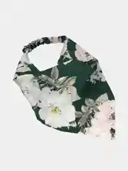 Зеленый косынка-бандана на резинке с принтом