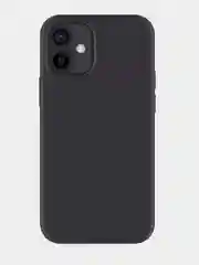 Черный чехол Silicone Case для iPhone 12 / iPhone 12 Pro (закрытый низ и микрофибра)