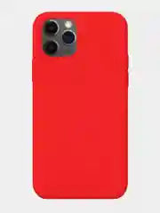Красный чехол Silicone Case для iPhone 12 / iPhone 12 Pro (закрытый низ и микрофибра)