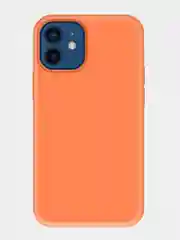 Оранжевый чехол Silicone Case для iPhone 12 / iPhone 12 Pro (закрытый низ и микрофибра)