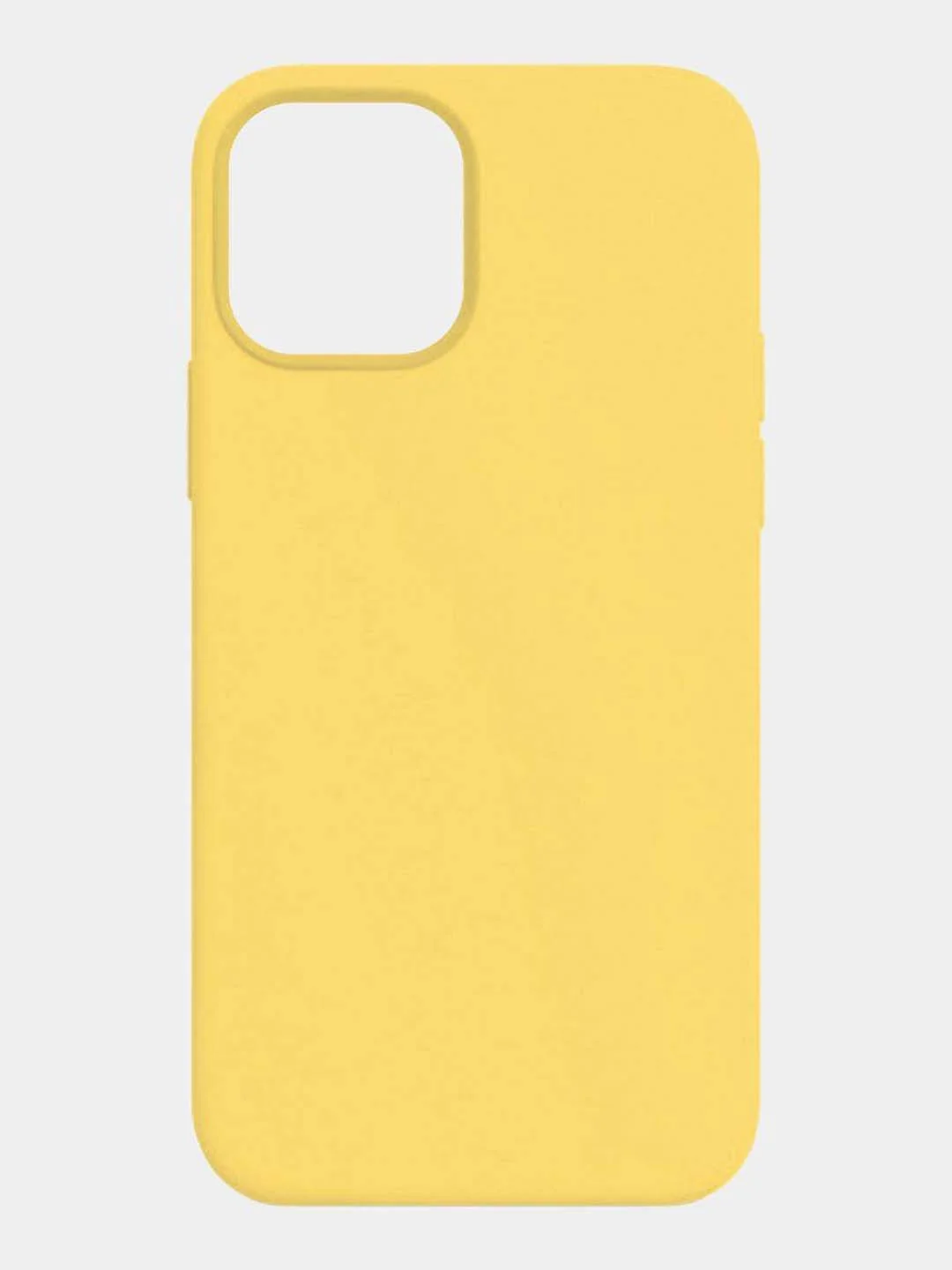 Желтый чехол Silicone Case для iPhone 12 / iPhone 12 Pro (закрытый низ и микрофибра)