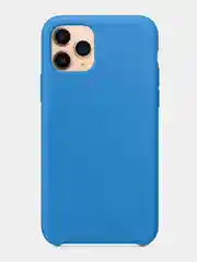 Синий чехол Silicone Case для iPhone 12 / iPhone 12 Pro (закрытый низ и микрофибра)