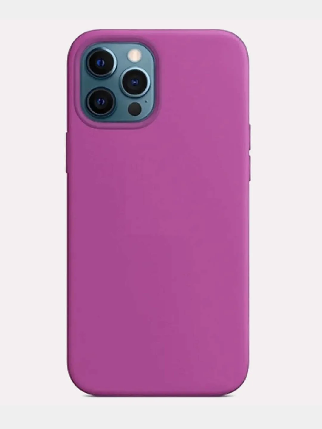 Фиолетовый чехол Silicone Case для iPhone 12 / iPhone 12 Pro (закрытый низ и микрофибра)