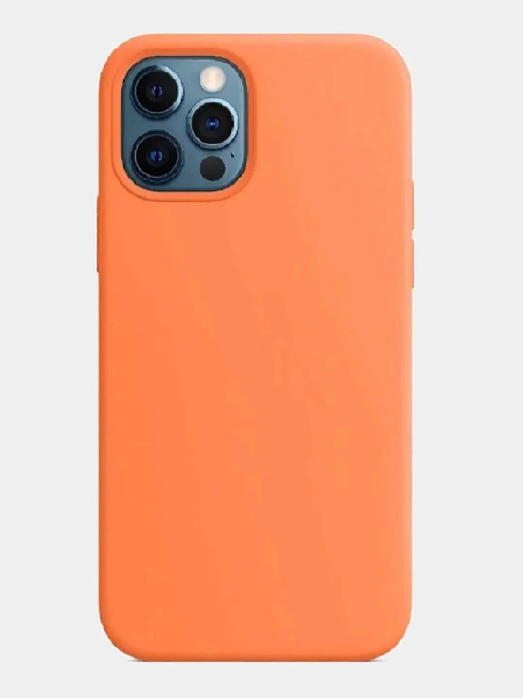 Манго чехол Silicone Case для iPhone 12 / iPhone 12 Pro (закрытый низ и микрофибра)