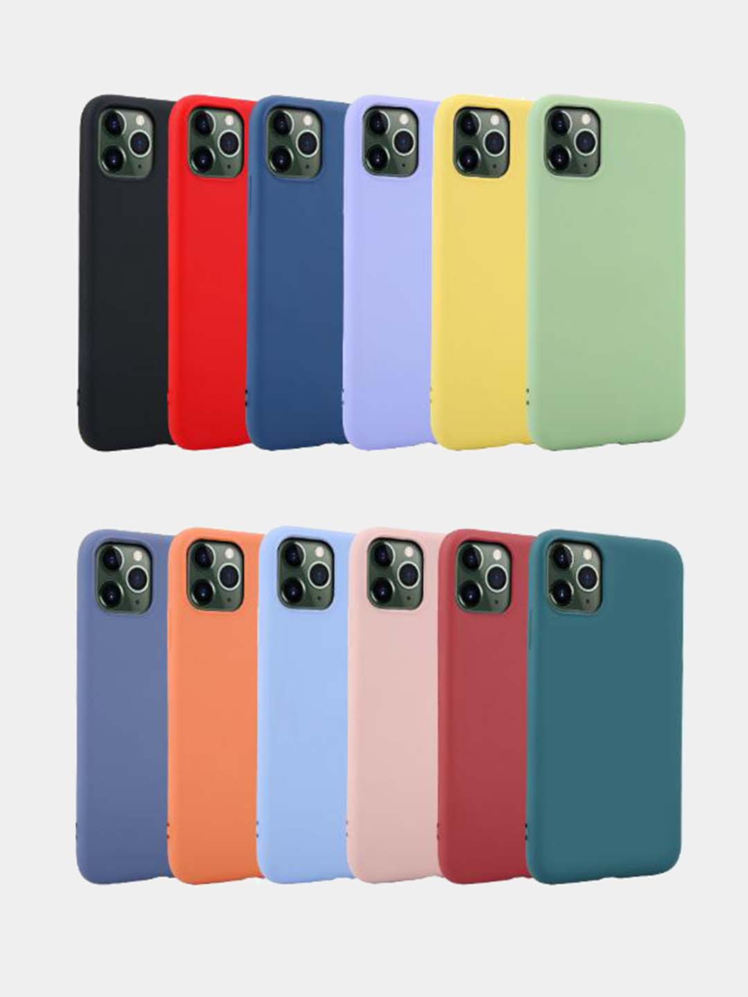 Чехол Silicone Case для iPhone 12 / iPhone 12 Pro (закрытый низ и микрофибра)  купить по цене 99 ₽ в интернет-магазине Магнит Маркет