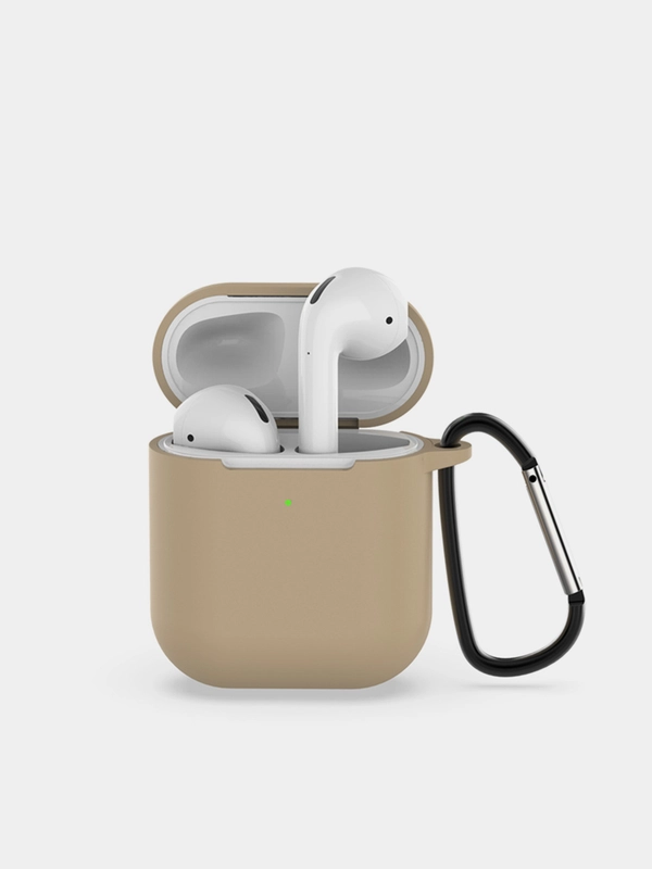 Чехол для наушников Airpods 2 c карабином силиконовый