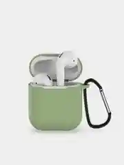 Лайм чехол для наушников Airpods 2 c карабином силиконовый