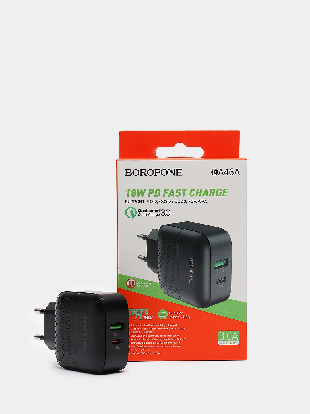 Блок с быстрой зарядкой, USB-C, Type-C, 18W, 3.0A