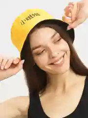 Желтый панама двухсторонняя, унисекс. Панама женская / мужская / детская, панама летняя, шляпа