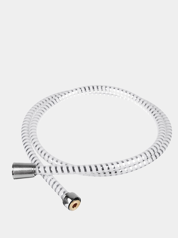 Шланг для душа, 150 см, 1/2"(Имп)-1/2"(Имп), ПВХ, латунь, серебристо-белый