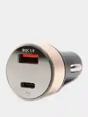 Золотой автомобильное зарядное устройство в прикуриватель, QC3.0 быстрая зарядка, USB, Type-C