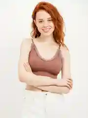 Коралловый меланж топ женский