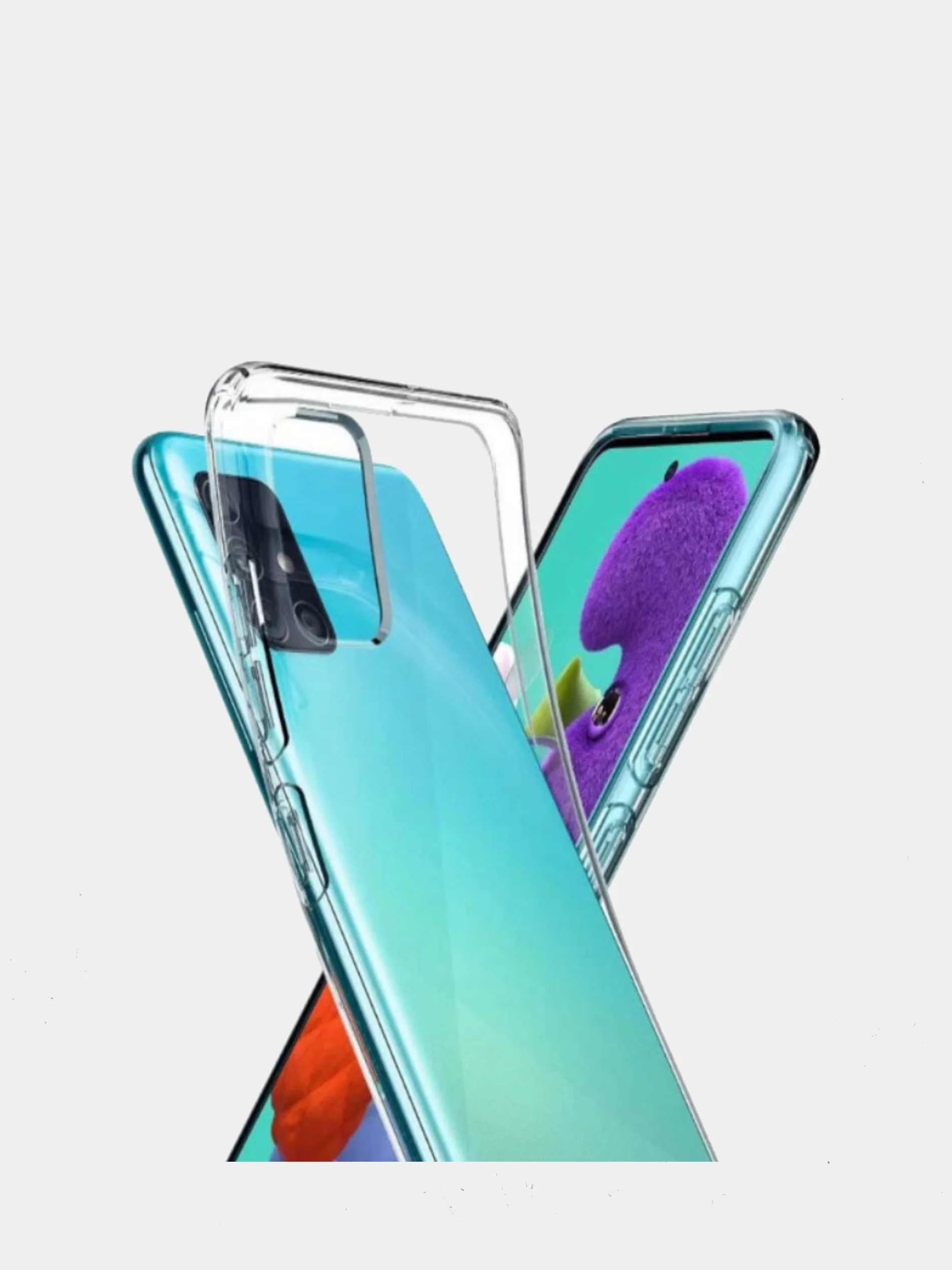 Прозрачный чехол накладка (клип-кейс) для Samsung A02S прозрачный