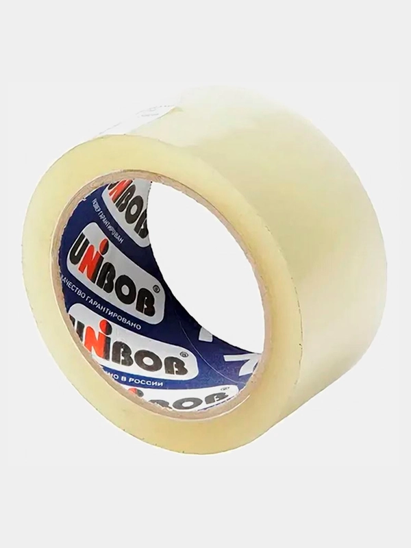 Скотч Unibob 600 (48 мм х 66 м) 45 мкм плотный, прозрачный
