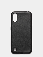 Чехол Samsung Galaxy A01 / M01 (Самсунг Галакси А01 / М01) черный силиконовый под кожу
