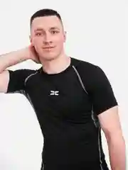 Угольный компрессионная футболка спортивная мужская