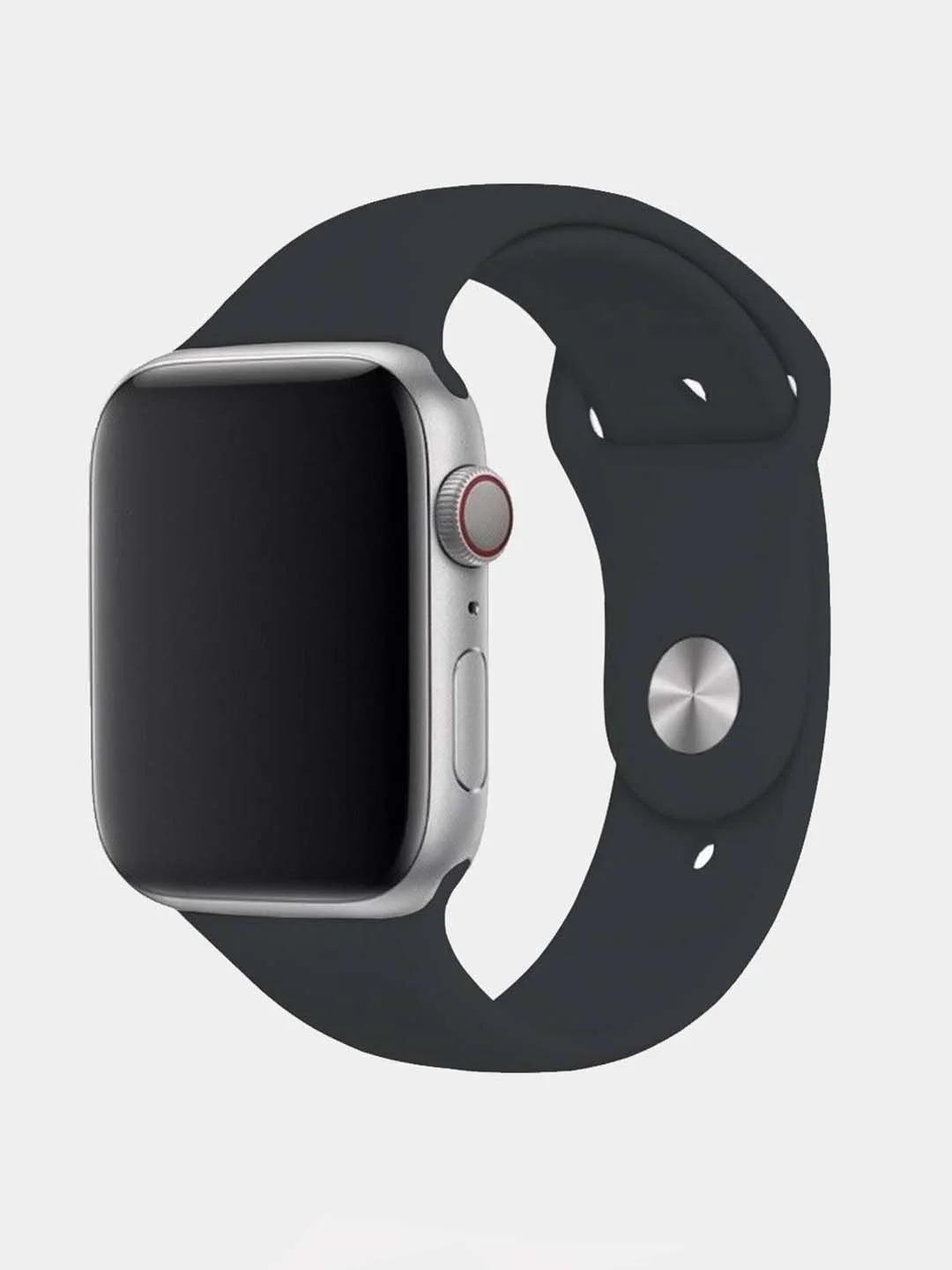 Черный ремешок силиконовый для Apple Watch 42/44