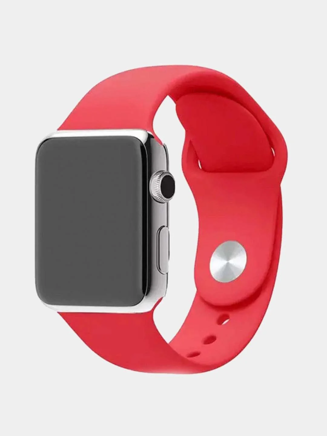 Красный ремешок силиконовый для Apple Watch 42/44