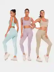 Костюм спортивный женский в рубчик для йоги и фитнеса