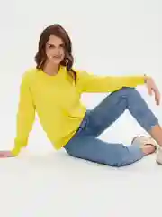 Свитшот женский желтый трикотажный TACHIQUE