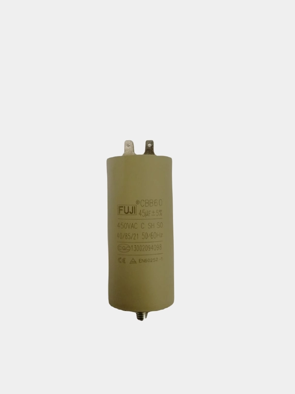 Конденсатор пусковой FUJI CBB60 (2+2 pins с креплением под болт) 45 мкФ 450V 45x93мм (Ж)
