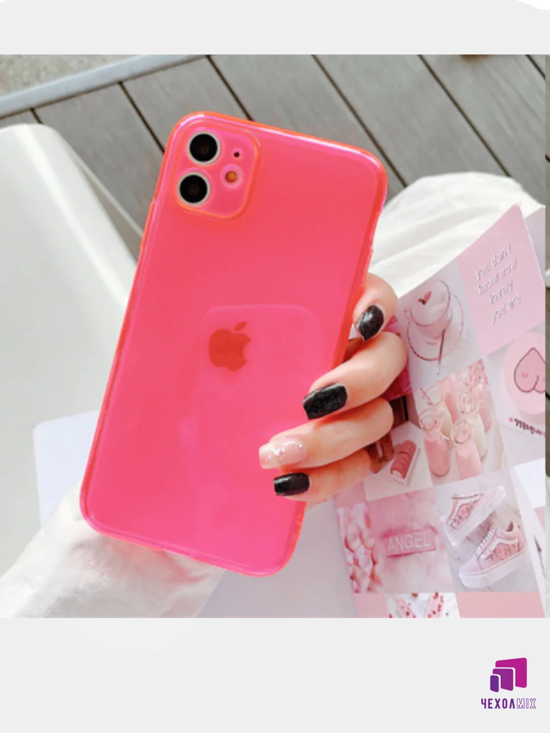 Чехол iPhone  11   Плотный  Цветной глянцевый  1.5мм