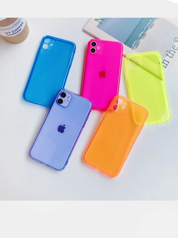 Чехол iPhone 11/12/7/7+/X/XR/11PRO MAX /12/12PRO MAX Плотный Цветной глянцевый   1.5mm
