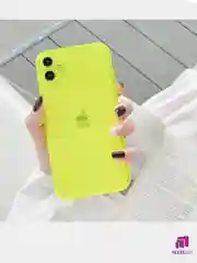 Желтый чехол iPhone 11/12/7/7+/X/XR/11PRO MAX /12/12PRO MAX Плотный Цветной глянцевый   1.5mm