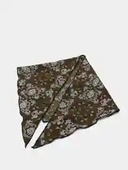 Лесной зеленый платок шелковый
