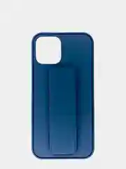 Темно-синий чехол Apple iPhone 12 (6,1) / 12 Pro силиконовый под кожу с подставкой