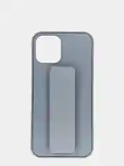 Серый чехол Apple iPhone 12 (6,1) / 12 Pro силиконовый под кожу с подставкой
