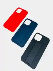 Красный чехол Apple iPhone 12 Pro Max (6.7) силиконовый под кожу с подставкой