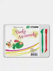 Доска для лепки + 2 стека СТАММ А4, белая
