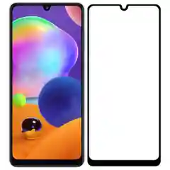 Стекло защитное Full Glue Krutoff для Samsung Galaxy A31, черное