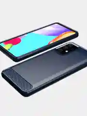 Красный чехол Samsung A52 имитация вставок под карбон