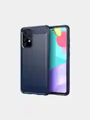 Темно-синий чехол Samsung A52 имитация вставок под карбон