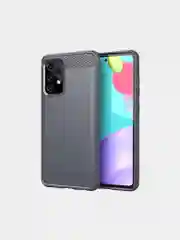 Серый чехол Samsung A52 имитация вставок под карбон