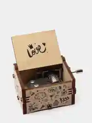 Бежевый музыкальная деревянная шкатулка-шарманка "От всего сердца"