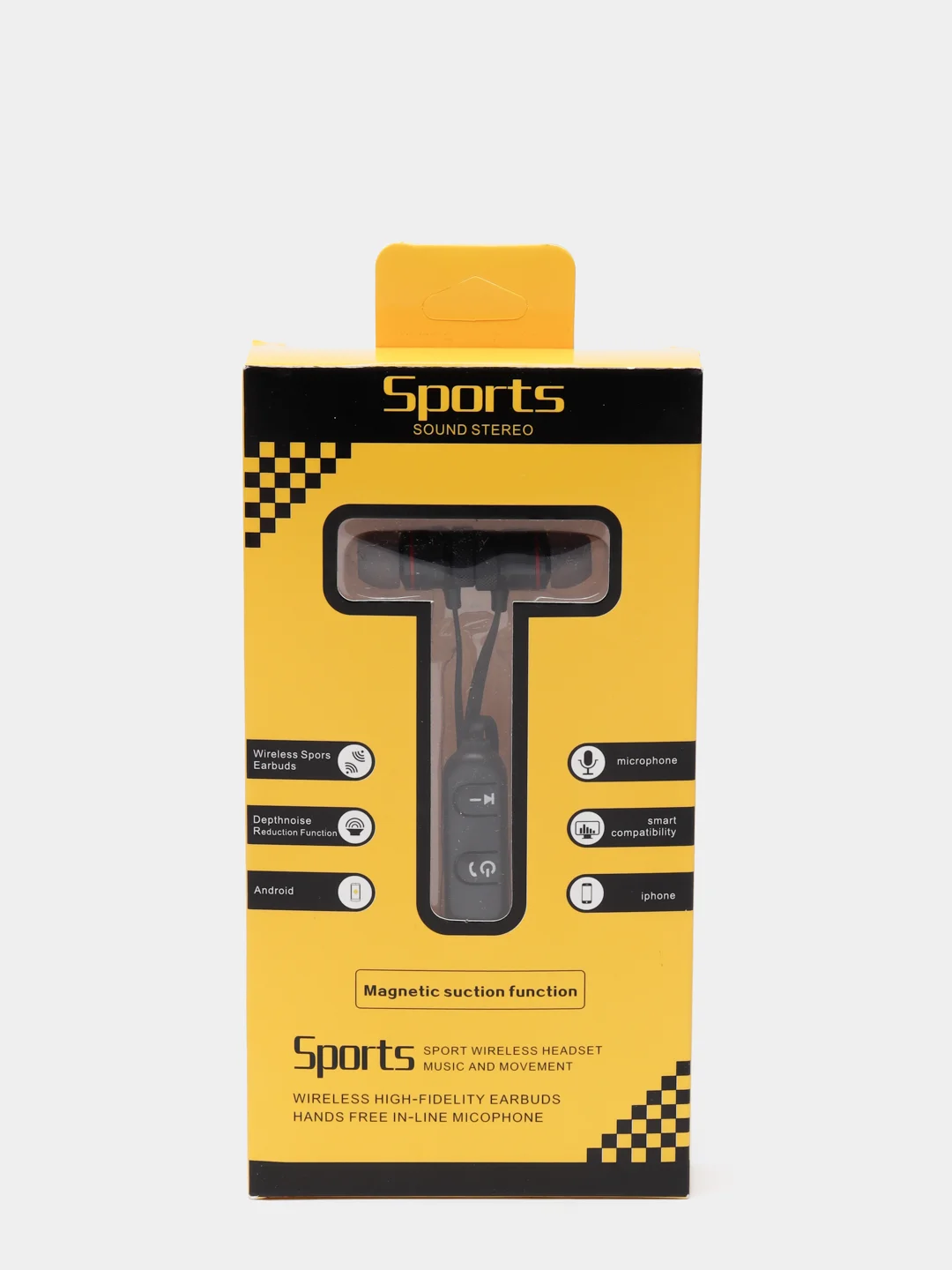 Красный беспроводные спортивные наушники с магнитом, магнитные  Bluetooth Sports Sound Stereo