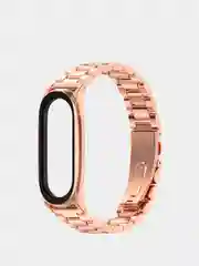 Розовый металлический ремешок для Xiaomi Mi Band 3 / 4 / 5 / 6