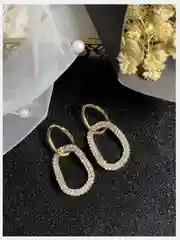 Серьги-медальоны с цирконами