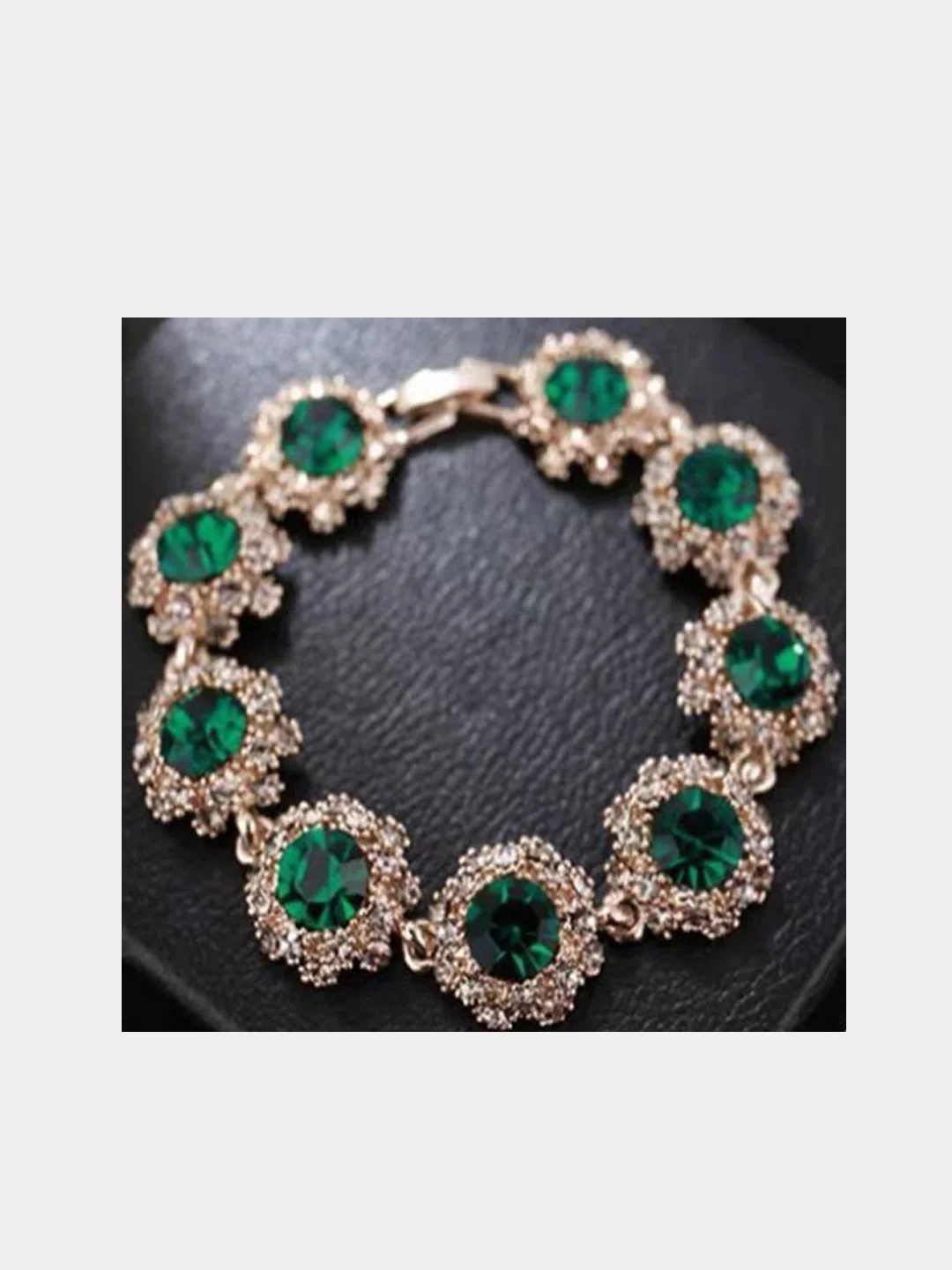 Зеленый браслет со стразами "Elegant"